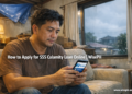 Filipino man applying for SSS Calamity Loan online through My.SSS after typhoon damaged his home