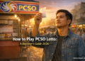 Filipino beginner holding a PCSO lotto ticket at an authorized outlet in the Philippines 2026