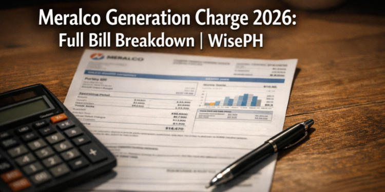 Meralco electricity bill breakdown April 2026 showing generation charge and other line items