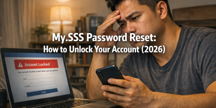 Filipino man locked out of My.SSS account on laptop, waiting for OTP on phone to reset password