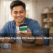 Filipino man checking his Pag-IBIG MP2 savings balance online using the Virtual Pag-IBIG portal on his smartphone