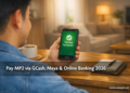 Filipino using smartphone to pay Pag-IBIG MP2 contribution online via GCash in 2026