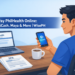 Filipino man paying PhilHealth contributions online using GCash on his smartphone