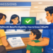 Filipino family at hospital admissions desk confirming PhilHealth eligibility with a green checkmark on screen