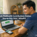 Filipino man checking PhilHealth contributions online on a laptop at home