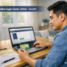 Filipino man logging in to the PhilHealth Member Portal on a laptop at home