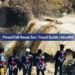 Group of riders from top view deck of Pinsal Fall Ilocos Sur