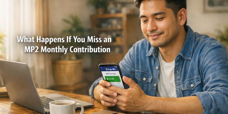 Filipino freelancer checking MP2 savings balance on Virtual Pag-IBIG app after missing monthly contributions
