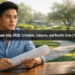 A young Filipino professional holds a technical drawing at a desk, with a blurred landscape design visible in the background, representing the Landscape Architects CBLE board exam.