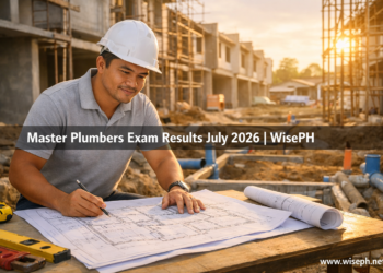 A licensed Filipino master plumber reviews plumbing floor plans at a residential construction site in CALABARZON, representing the July 2026 Master Plumbers board exam results.