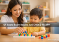 A young Filipino occupational therapist guides a child through a fine motor activity at a pediatric therapy table, representing the June 2026 OT board exam results.