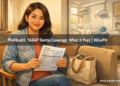 A Filipina woman holds her PhilHealth MDR while waiting at a dental clinic, representing how to use the YAKAP dental benefit in 2026.