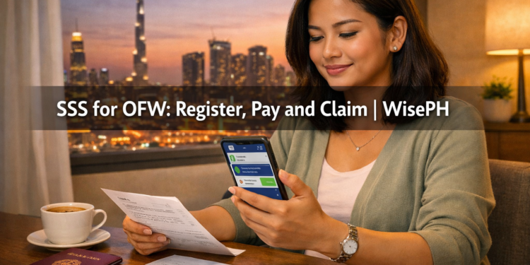 Filipino OFW checking her SSS contributions on My.SSS from abroad