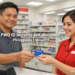 A Filipino man presents his PWD ID card to a cashier at a Mercury Drug pharmacy in the Philippines to claim the 20% discount and VAT exemption under RA 10754.