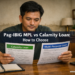 A Filipino man comparing two Pag-IBIG loan documents at a table after flood damage to his home office.