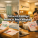 A split scene comparing a Filipino family in a hospital ward (low bill) versus a private room (high bill), illustrating how PhilHealth coverage differs by room choice.