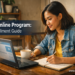 A young Filipino woman studies a free TESDA Online Program course on her laptop at home.