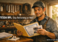 A Filipino tradesman reviews his work experience documents to check if he qualifies for TESDA's Recognition of Prior Learning.