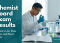 A young Filipino chemist in a lab coat uses a pipette over glass vials at a laboratory bench.