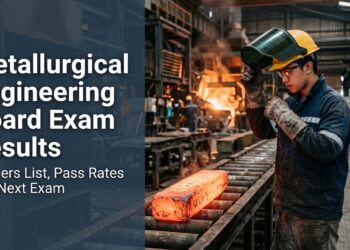 A young Filipino metallurgical engineer in safety gear checks a glowing metal ingot in a processing plant.
